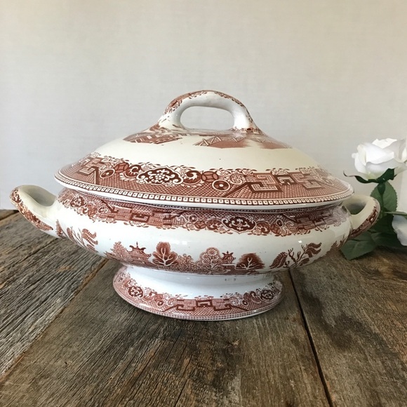 Brown Willowware Soup Tureen - Picture 7 of 8